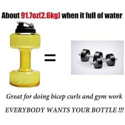 Dumbbell Shape Water Bottle 2.6L Portable Large Capacity Sports Fitness Water Bottle